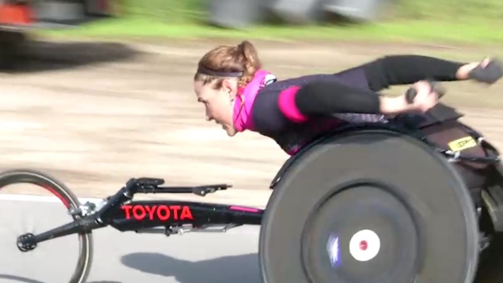 Eva Moral, en pleno entrenamiento.