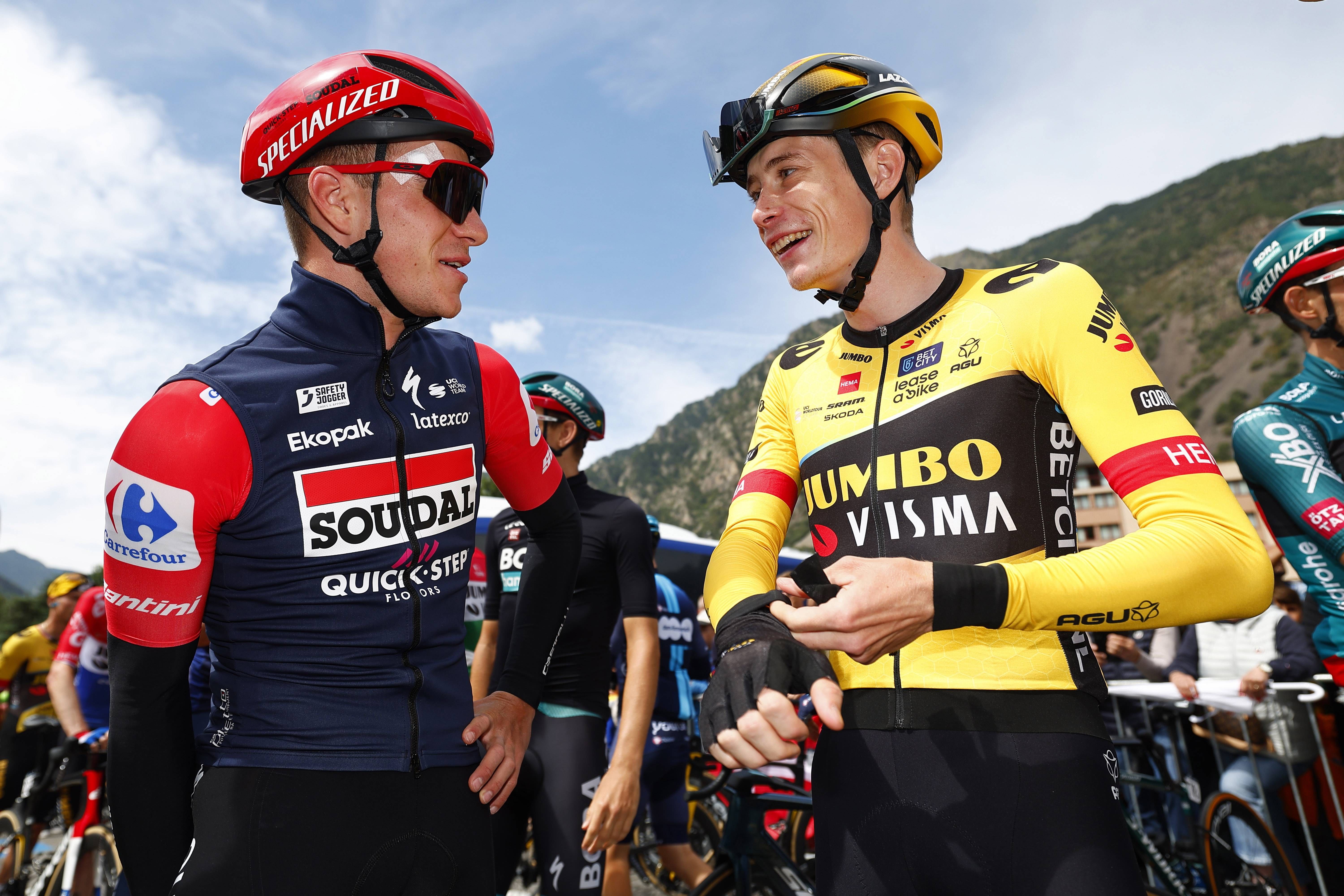  Evenepoel y Vingegaard, en la cuarta etapa de La Vuelta 2023.