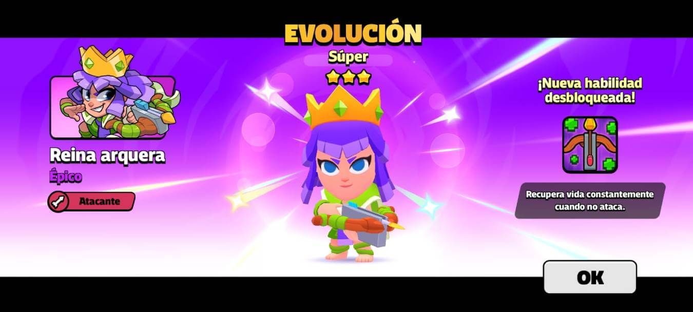 La Reina Arquera evolucionada en Squad Busters