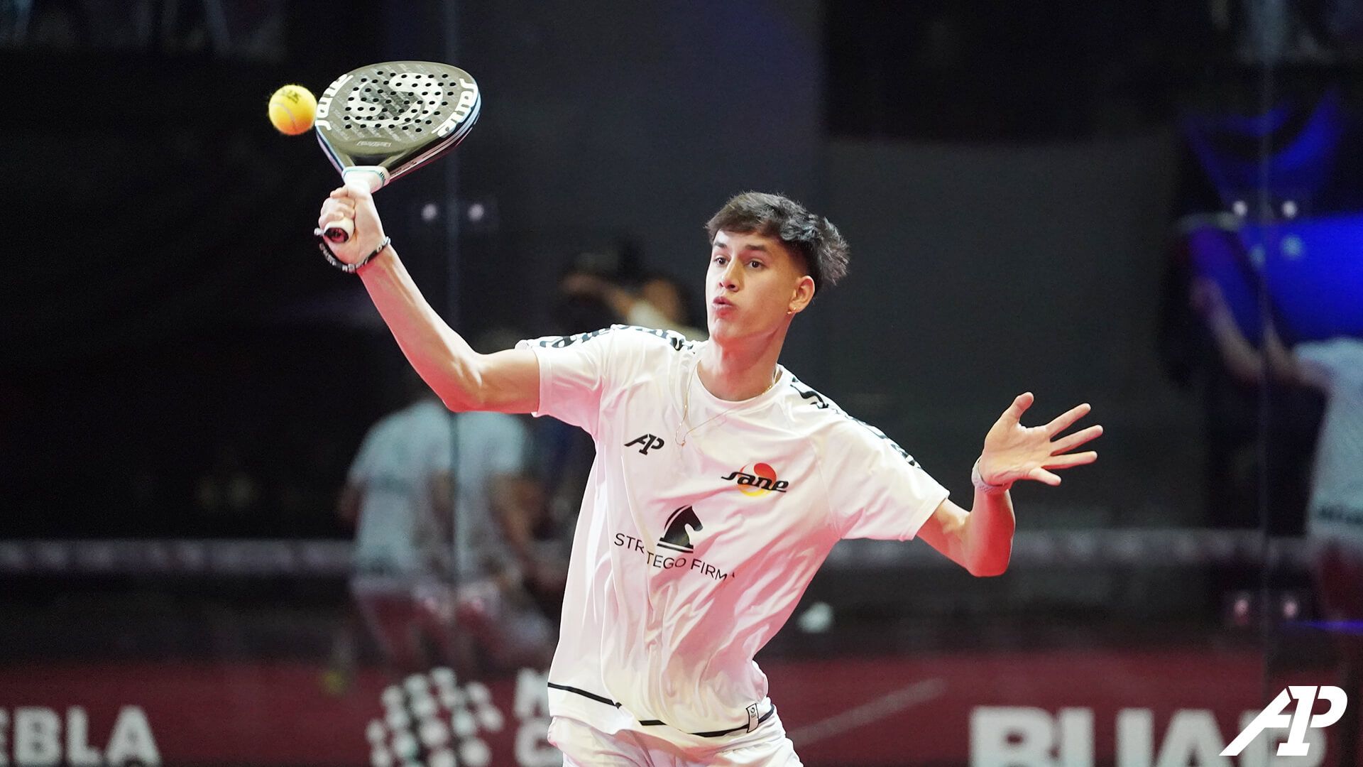  Facu López durante el torneo de Puebla. (Fuente: AP)