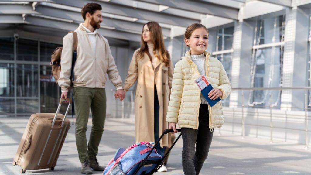 Familia en el aeropuerto