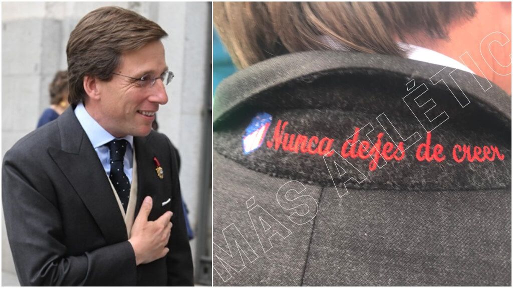  Almeida y el detalle de su traje de boda con el Atlético (Fotos: Europa Press y 'Más Atlético')