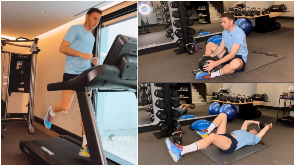  Joaquín Sánchez durante su entrenamiento (Fotos: @joaquinarte)