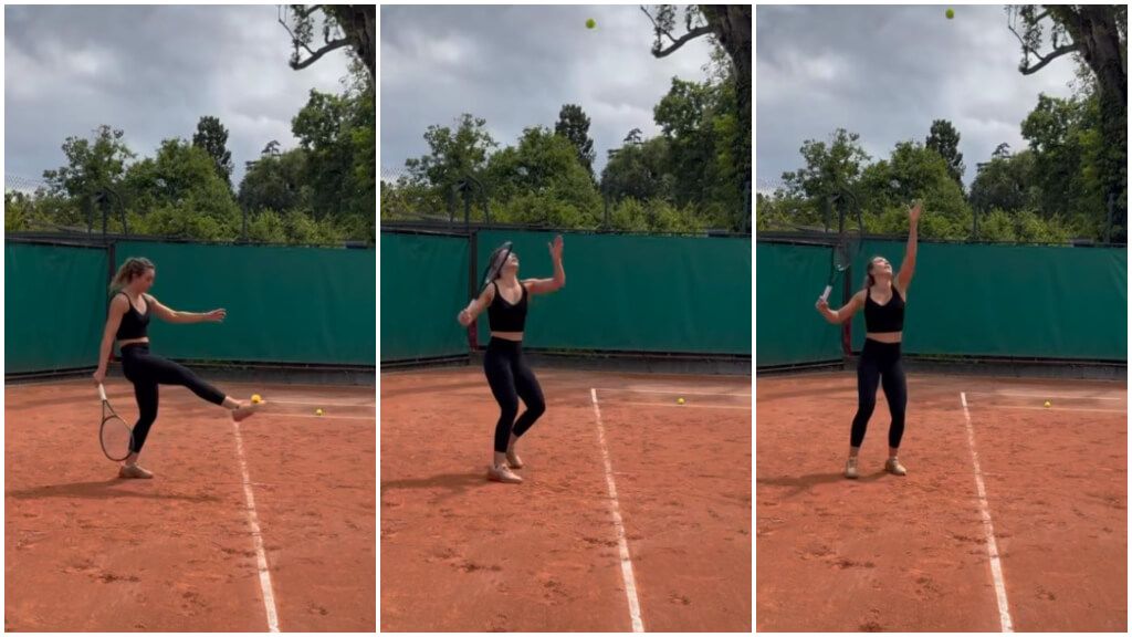  Paula Badosa en un entrenamiento (Fotos: @paulabadosa)