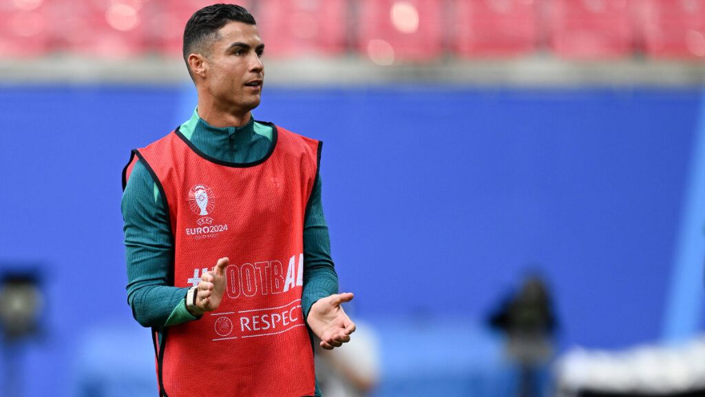Cristiano Ronaldo en un entrenamiento con Portugal