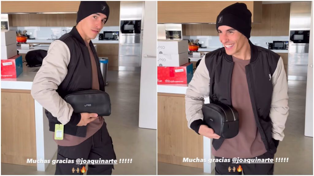  Marc Márquez y el regalo de Joaquín Sánchez (Fotos: redes sociales)