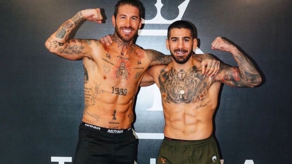 Sergio Ramos entrenando junto a Ilia Topuria (Redes Sociales)