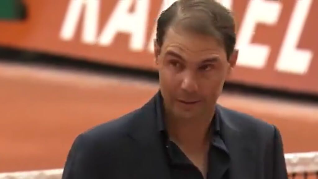 Rafa Nadal, emocionado por recordar a sus abuelos en su homenaje en Roland Garros (captura RTVE).