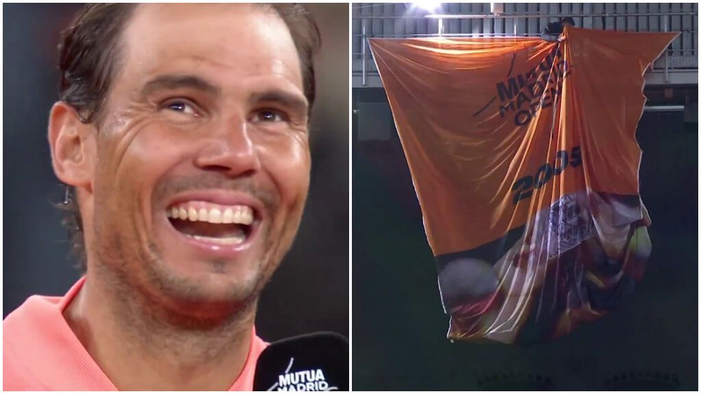 Rafa Nadal, durante el homenaje (RTVE)