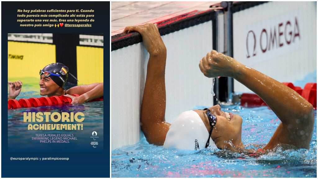  Carolina Marín había felicitado antes a Teresa Perales por su medalla.