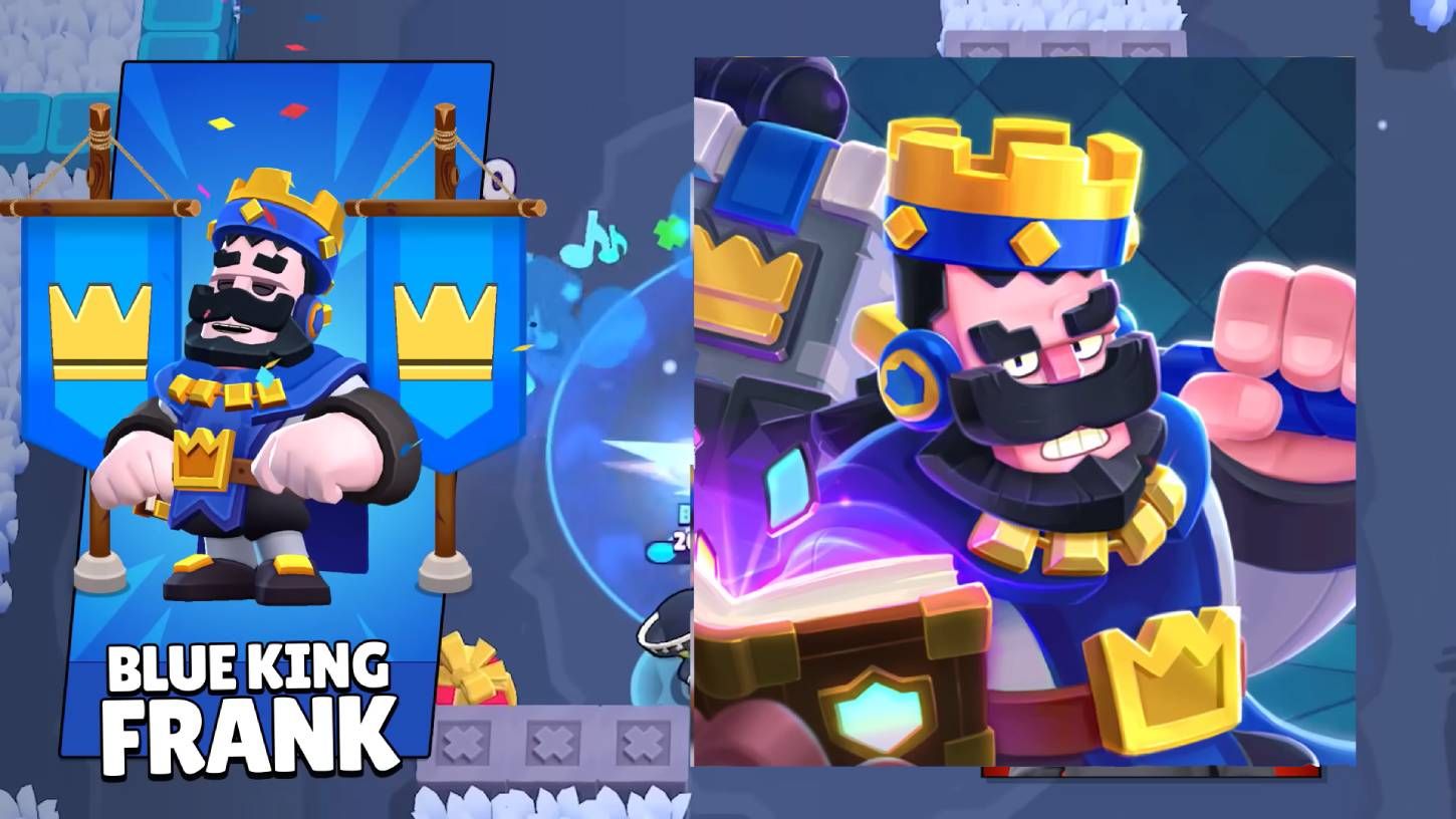  Frank rey rojo y azul, la nueva skin de Clash Royale para Brawl Stars