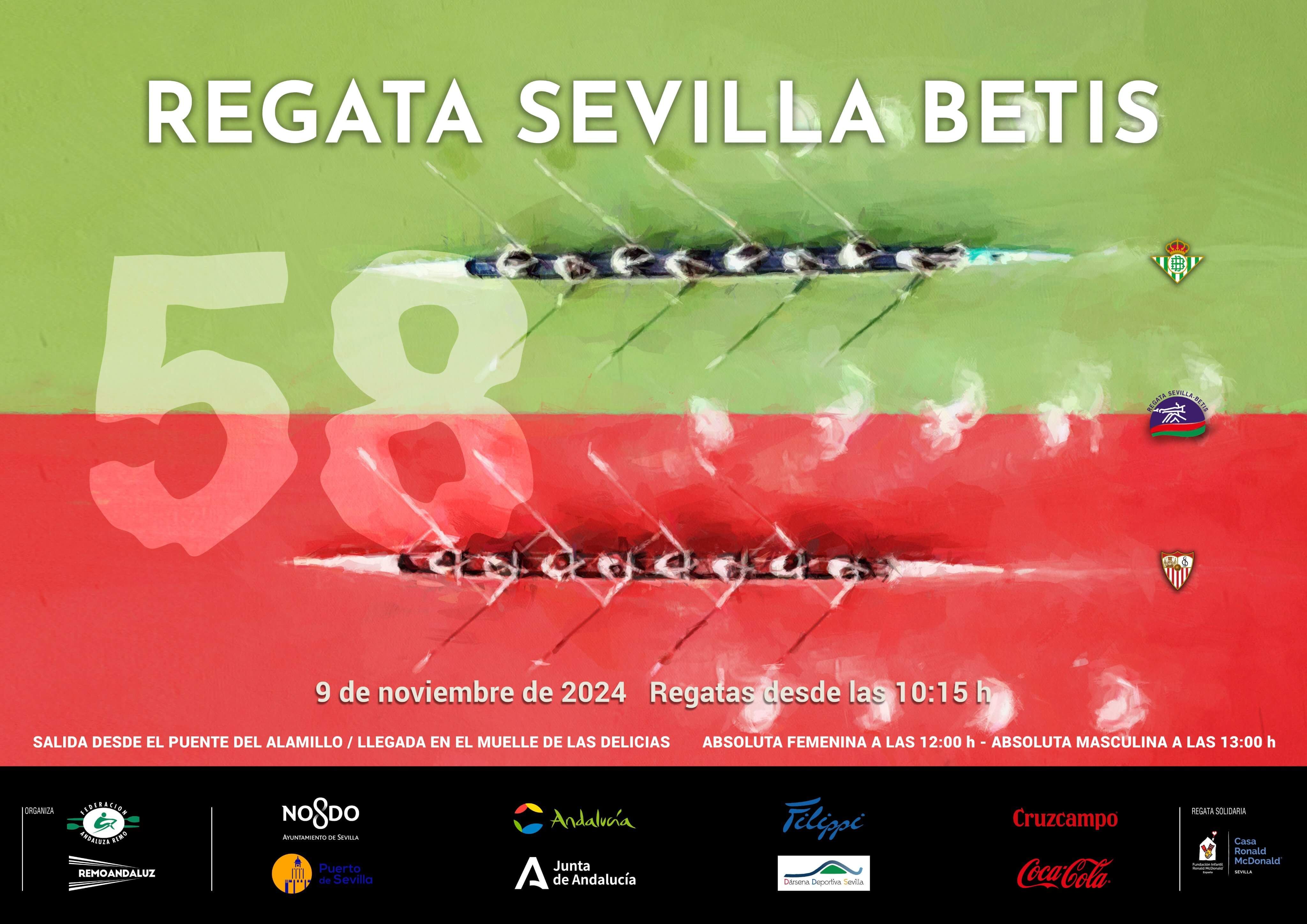  Cartel conmemorativo de la 58 edición de la regata Sevilla-Betis.