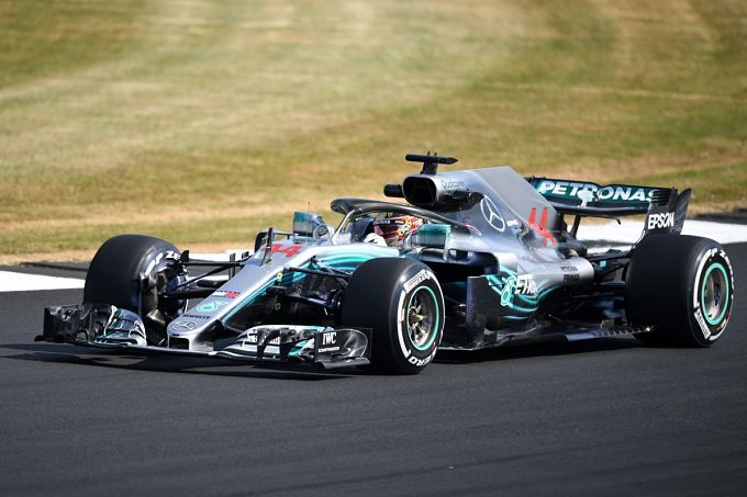  Hamilton, en una carrera durante el GP de Gran Bretaña.