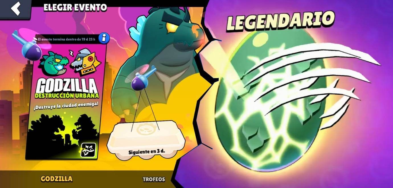 Los huevos Godzilla del nuevo evento de Brawl Stars