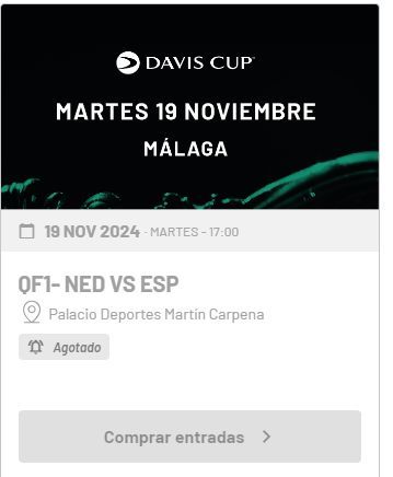 Entradas agotadas para ver a Rafa Nadal (Davis Cup)