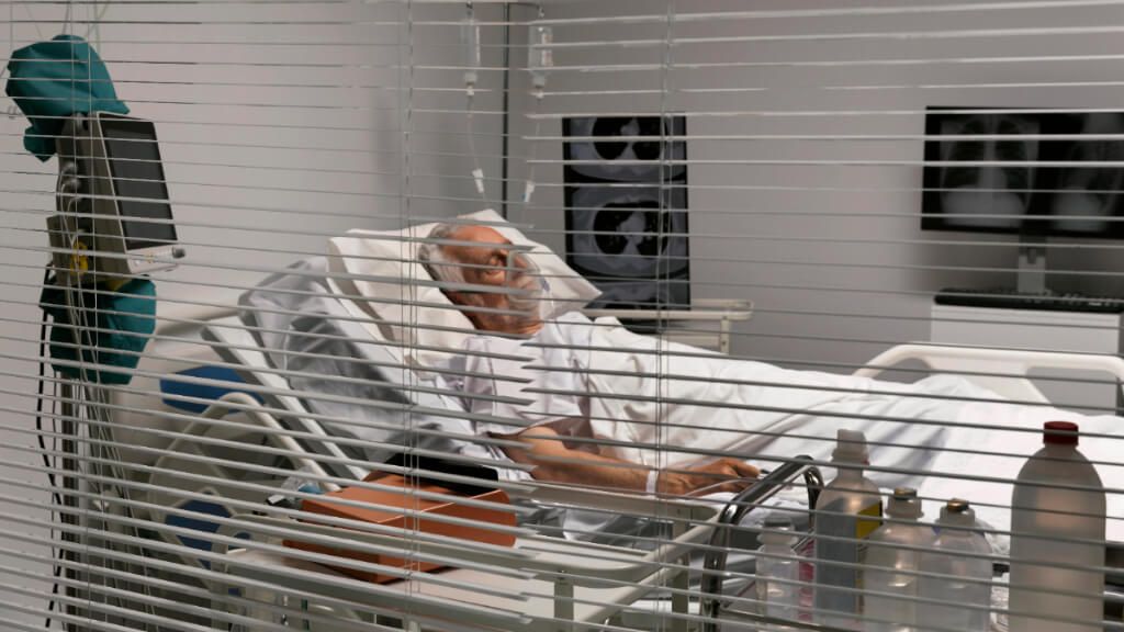  Hombre de edad avanzada ingresado en un hospital
