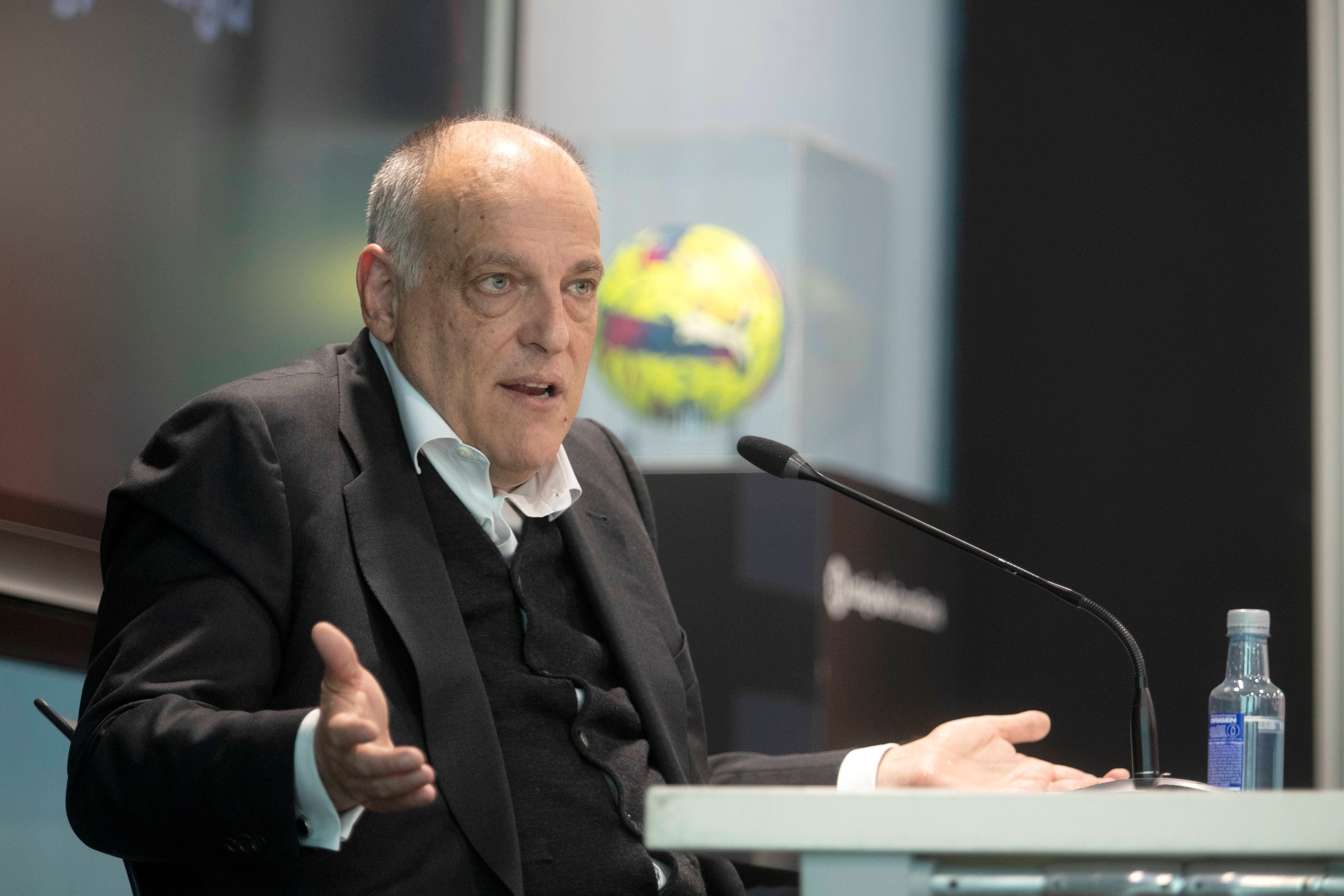  Javier Tebas, en una asamblea de LaLiga.