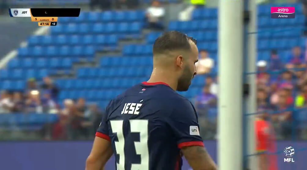  Jesé Rodríguez, tras marcar su gol con el Johor.