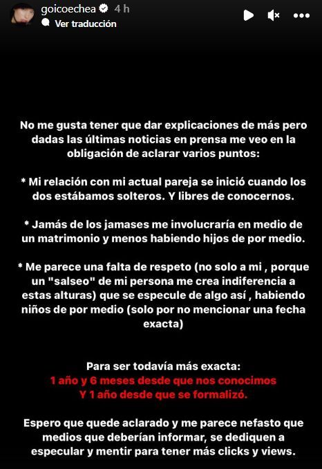  Jessica Goicoechea zanja la polémica en Instagram (@goicoechea)