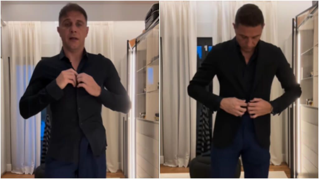  El outfit azul marino y negro de Joaquín Sánchez (Fuente: @joaquinarte)