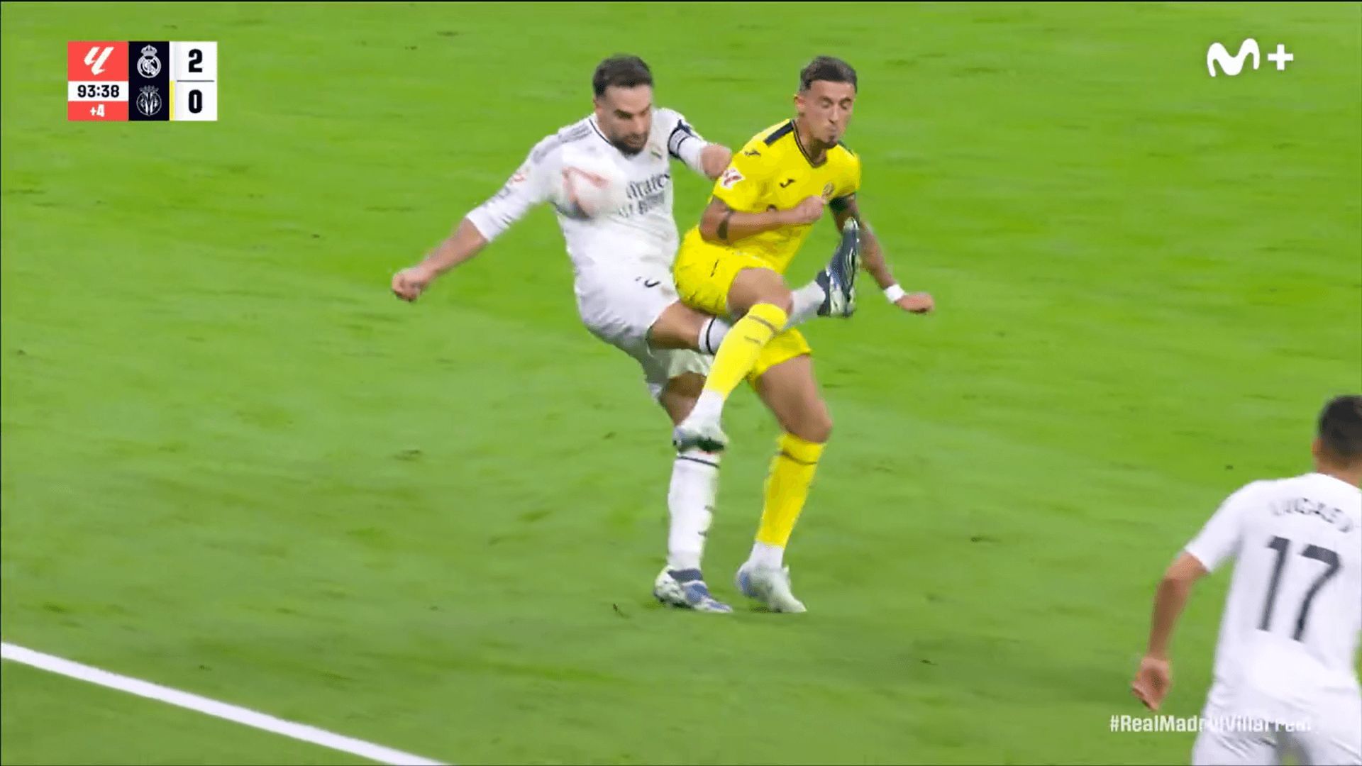  La acción entre Dani Carvajal y Yeremy Pino (foto: captura Movistar +).