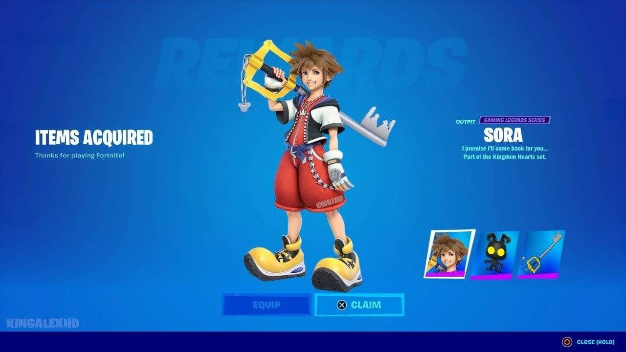  La posible skin de Sora para Fortnite (Imagen: KingAlexHD)