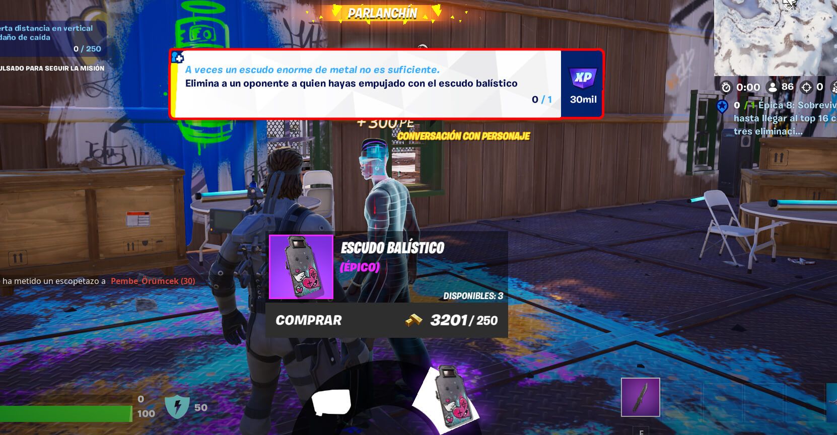  La ubicación del Escudo Balístico en Fortnite