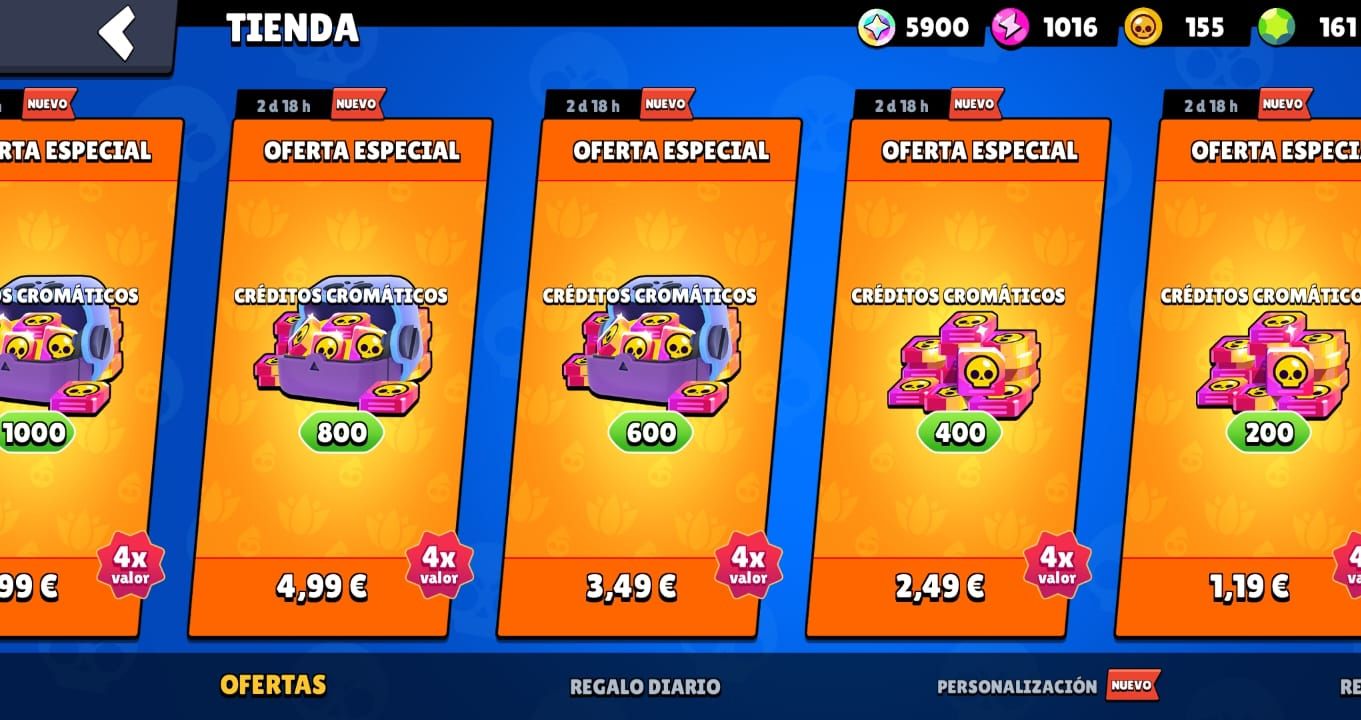 La última oferta de créditos cromáticos en Brawl Stars