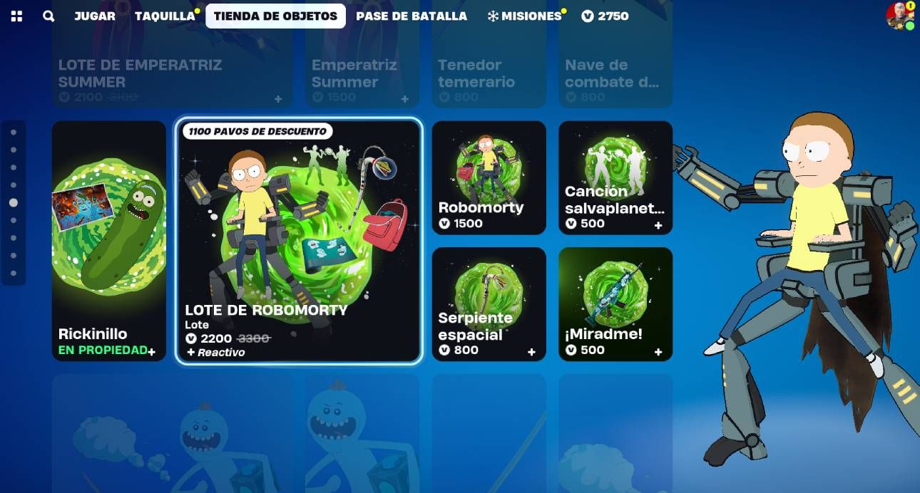 Las skins de Rick y Morty en Fortnite