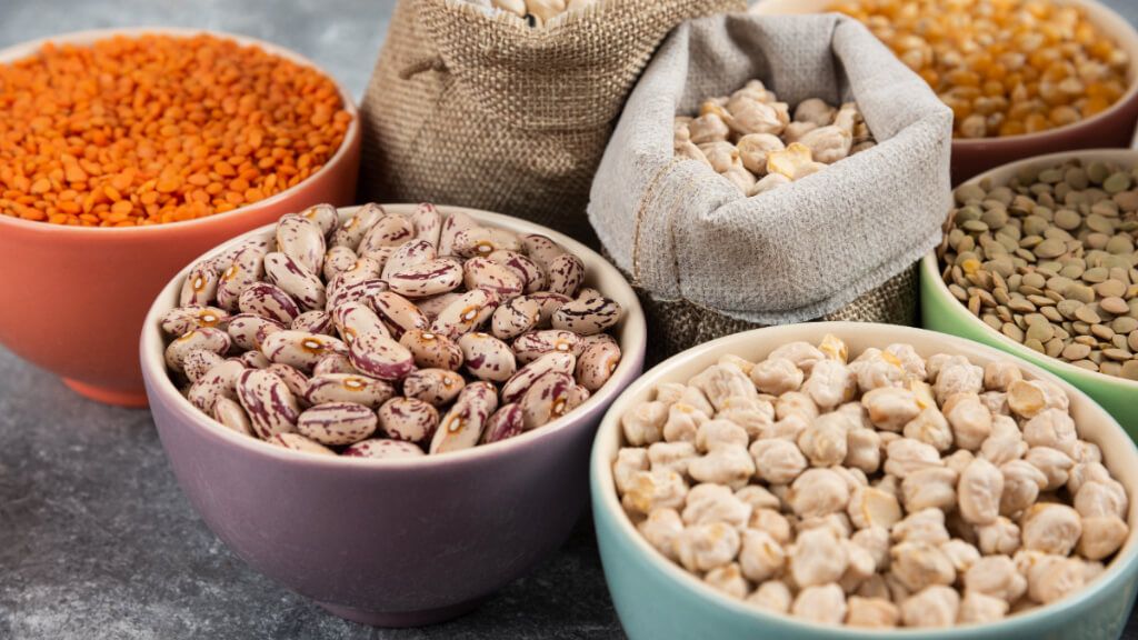 Imagen de archivo de diversos tipos de legumbres