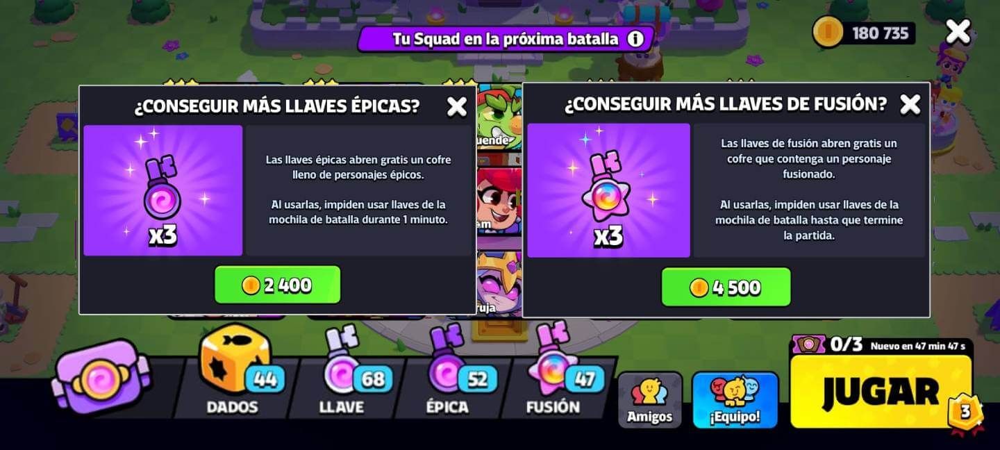  Las diferentes llaves de Squad Busters