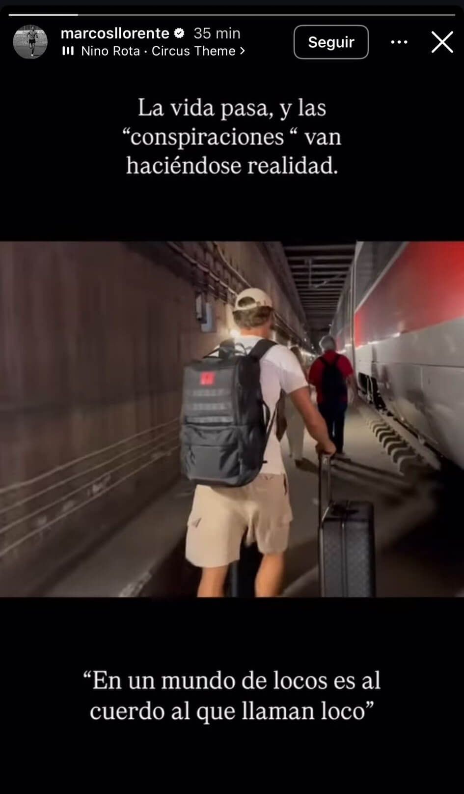  La historia de Marcos Llorente en Instagram