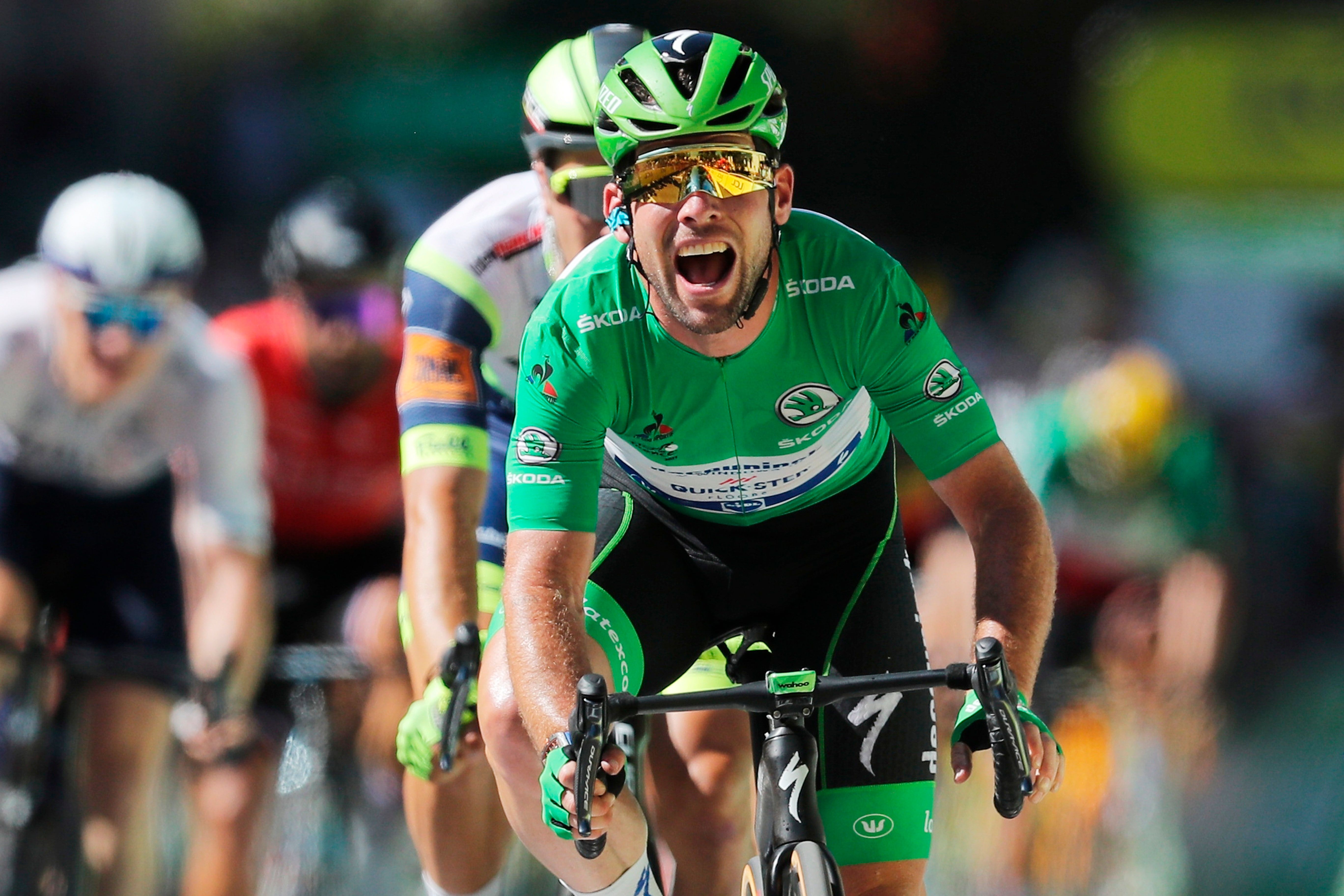  Mark Cavendish celebra su triunfo en la 13ª etapa del Tour.