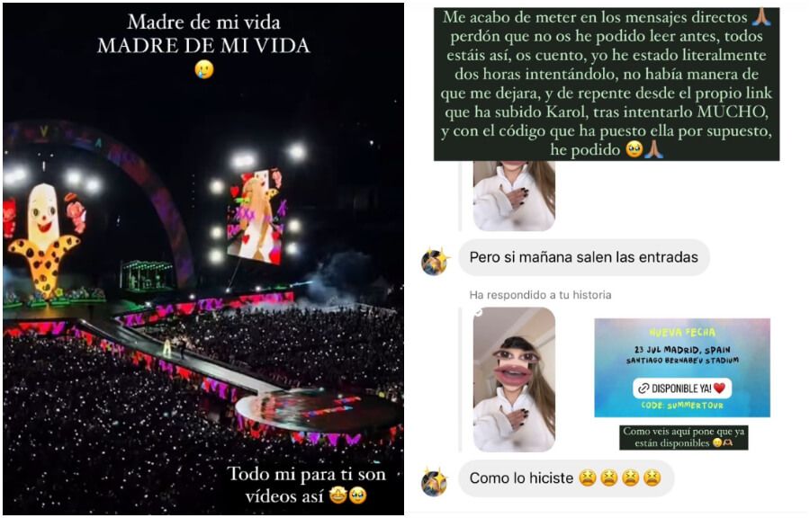  Marta Díaz y su "odisea" por conseguir entradas para Karol G (Fotos: @martaa_diiaz).