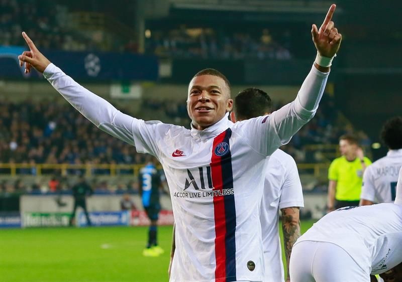 Mbappé celebra un gol con el PSG.