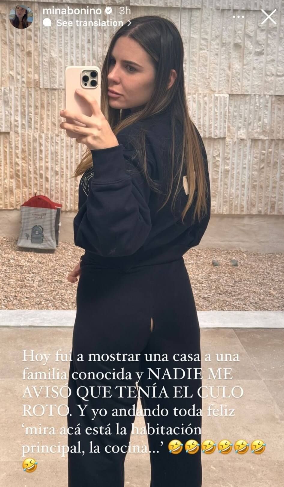 Mina Bonino y su 'percance'