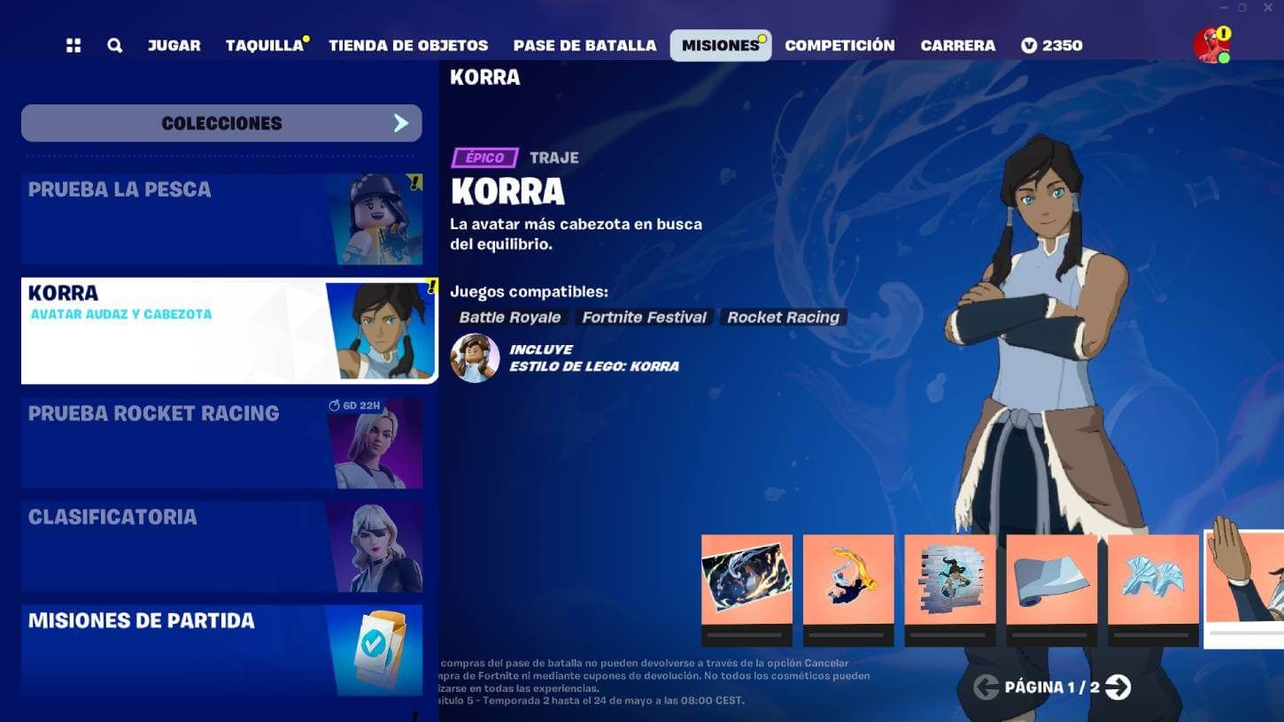  La skin de Korra, de Avatar, llega a Fortnite