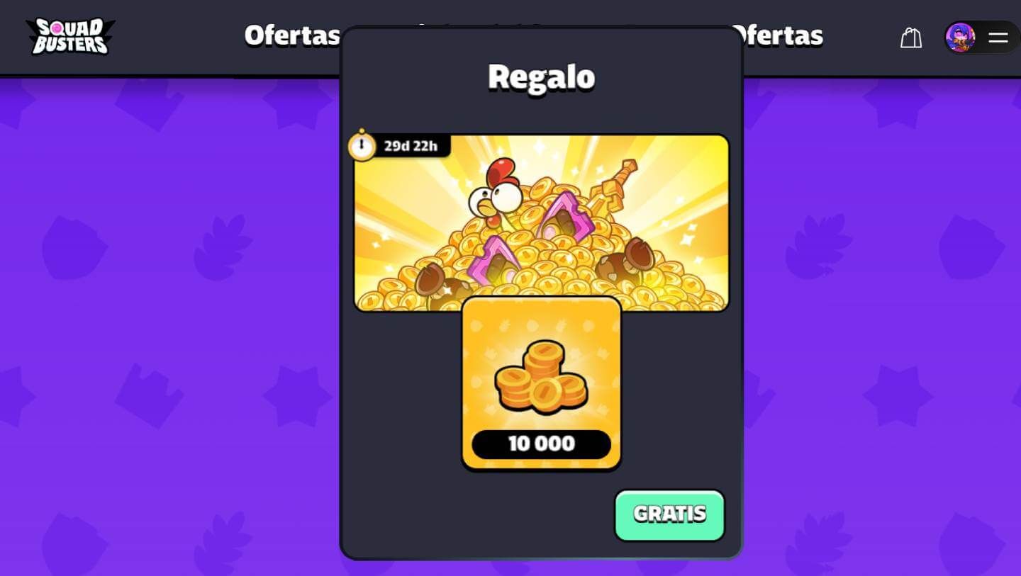  El lote de monedas gratis en Squad Busters
