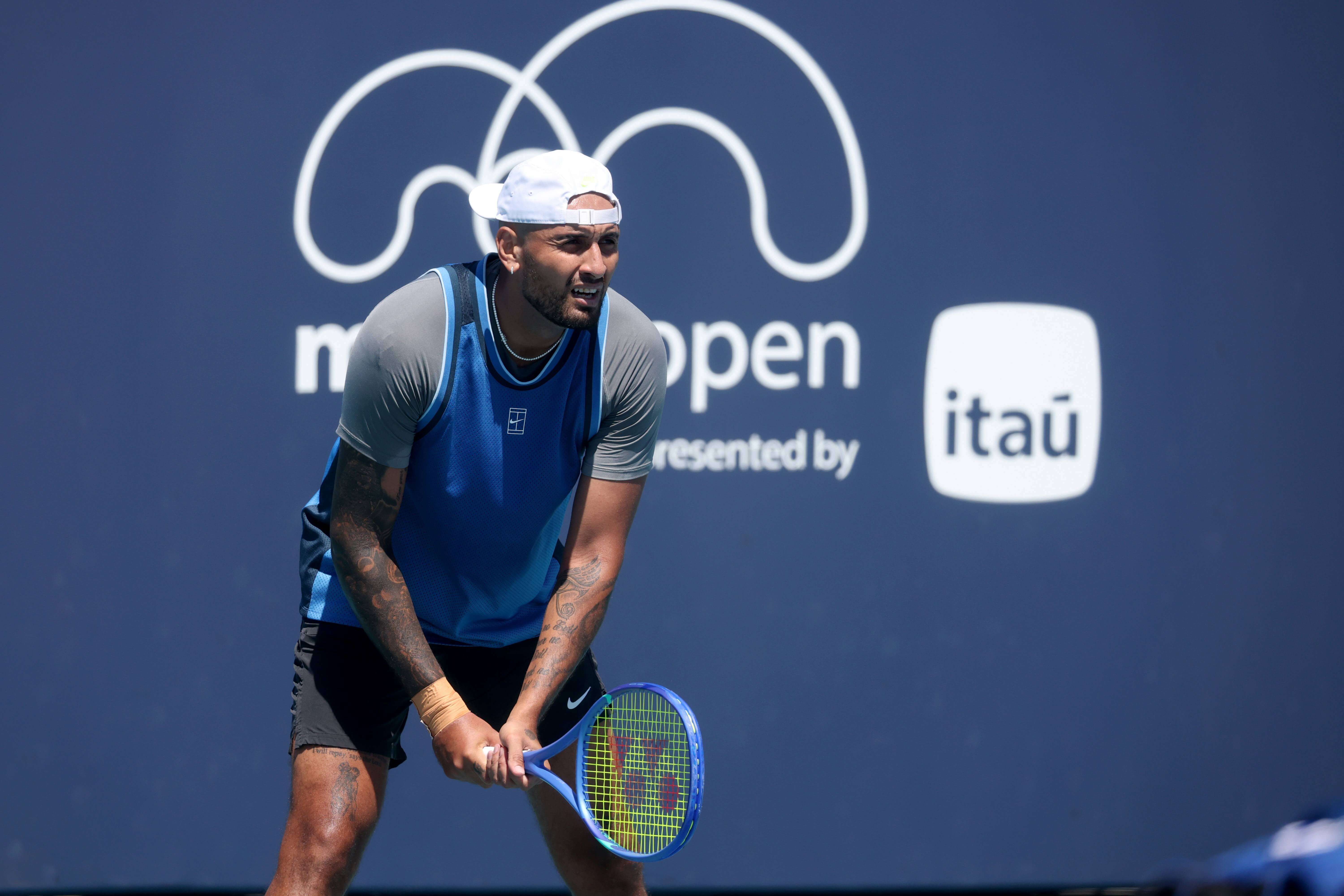  Nick Kyrgios, durante un partido de preparación.