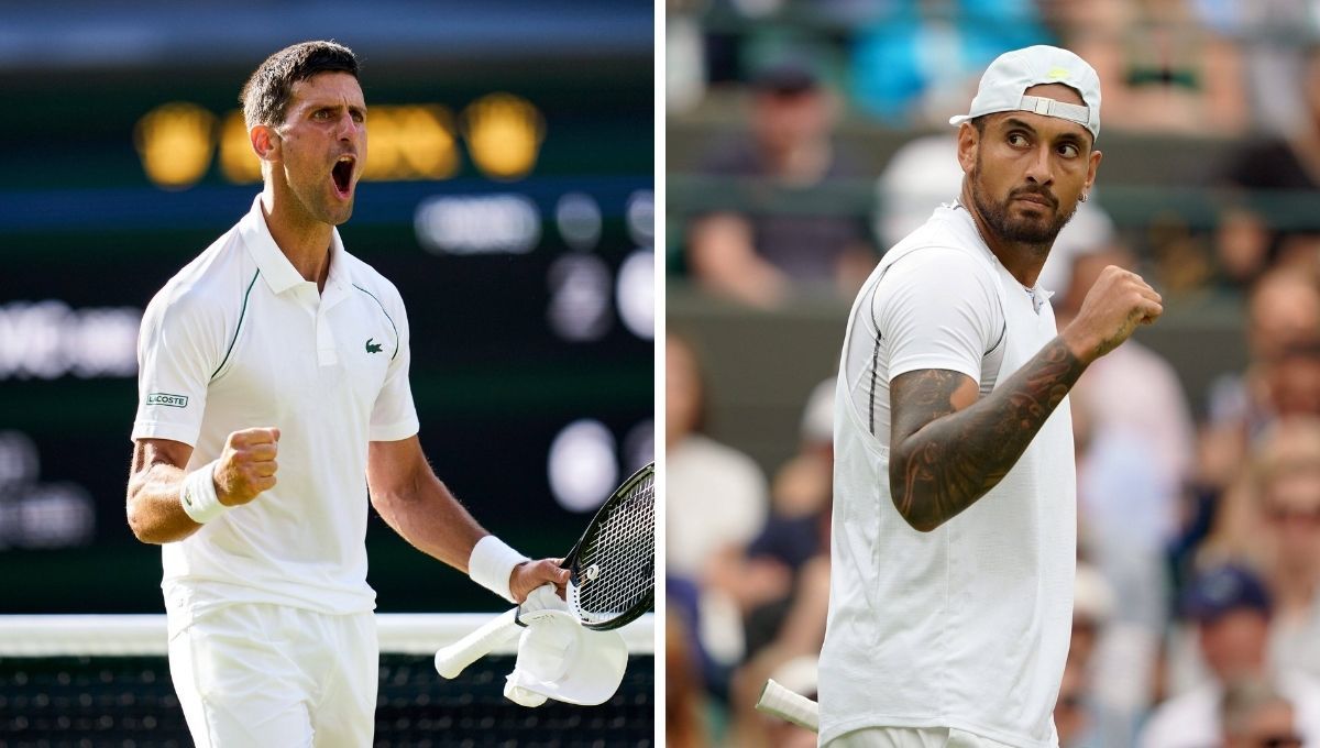  Novak Djokovic y Nick Kyrgios, en sus semifinales de Wimbledon (Fotos: Cordon Press).