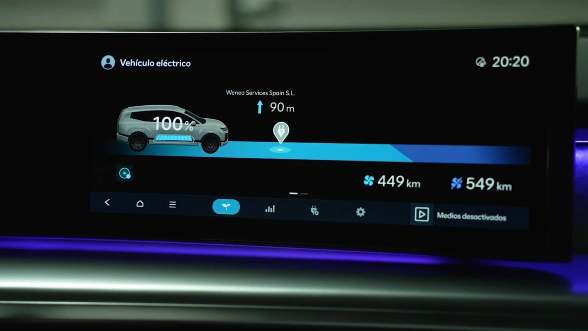  Pantalla del Hyundai Ioniq 9 que muestra la información de la batería