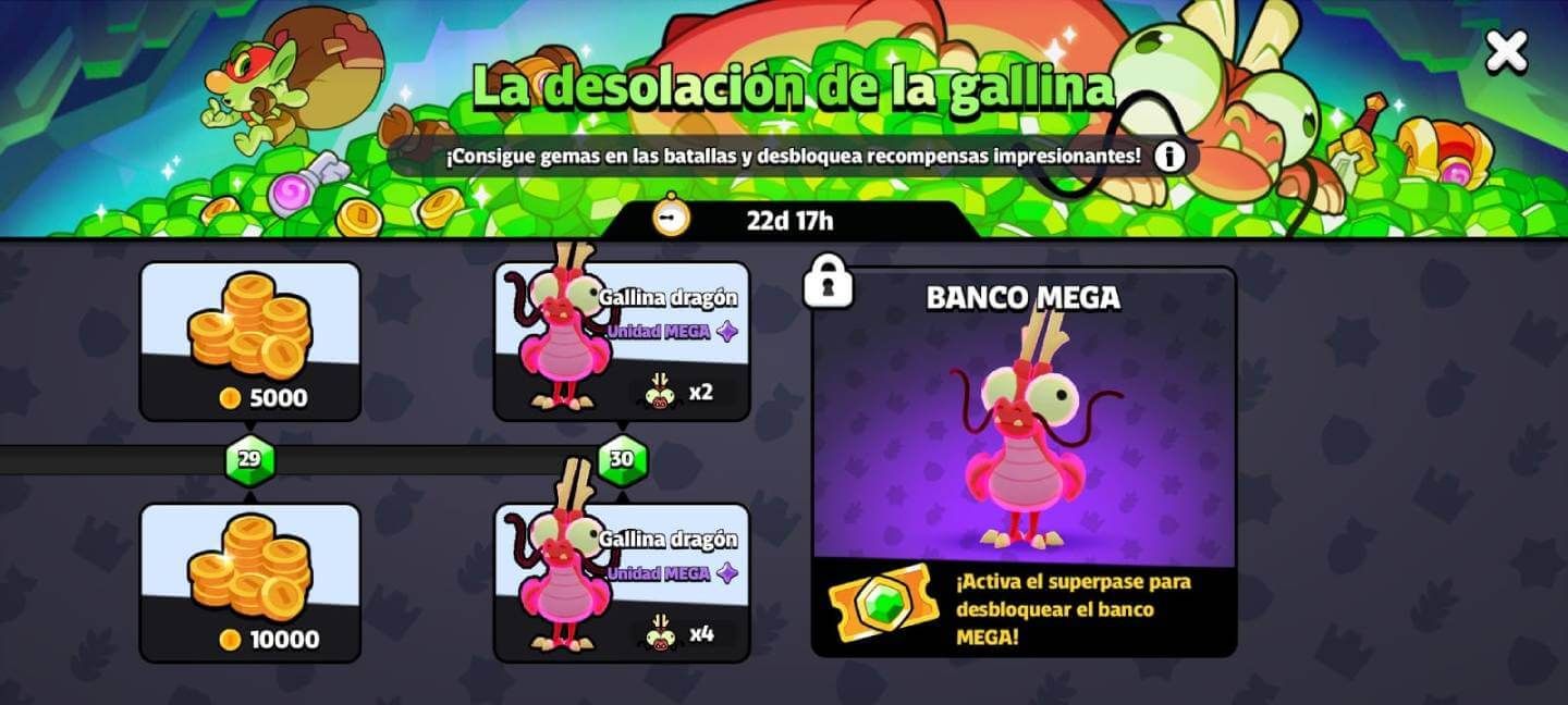  El Pase de Gemas de la Desolación de la Gallina en Squad Busters