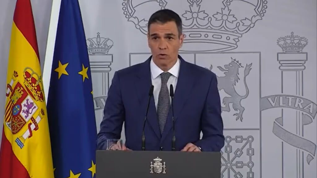  Pedro Sánchez durante la comparecencia por el apagón eléctrico