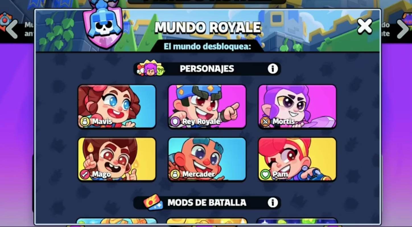 Los personajes del Mundo Royale en Squad Busters