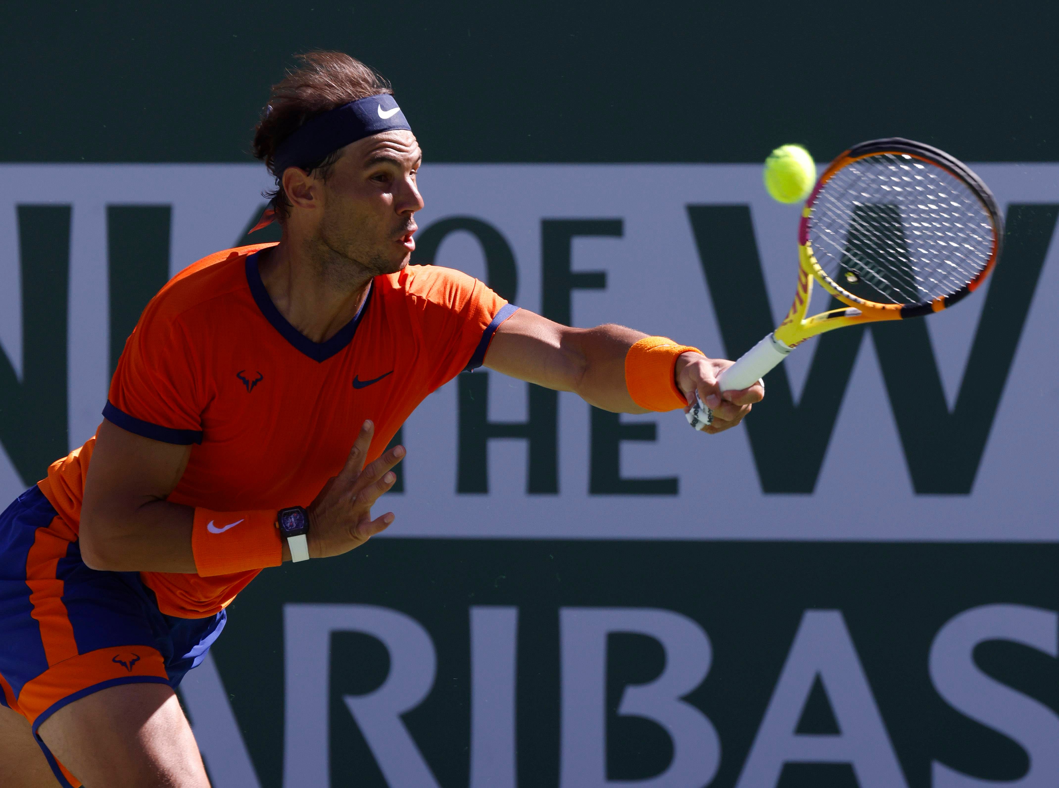  Rafa Nadal, durante un partido en Indian Wells 2022.