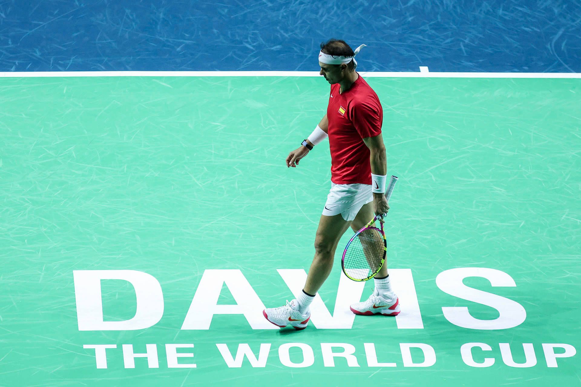  Rafa Nadal, durante el partido ante Botic Van de Zandschulp de la Copa Davis.
