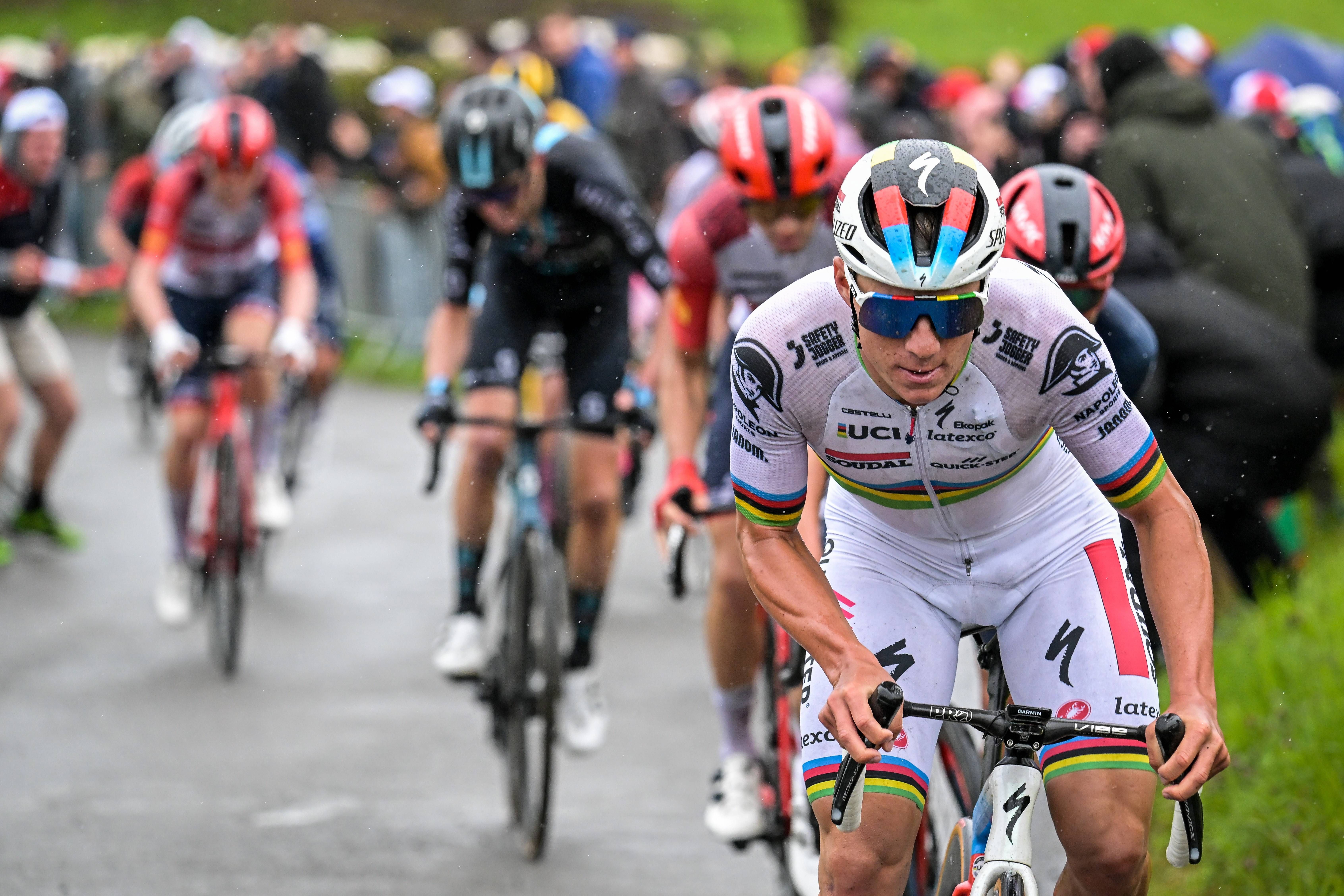  Remco Evenepoel en la carrera Lieja-Bastona-Lieja.