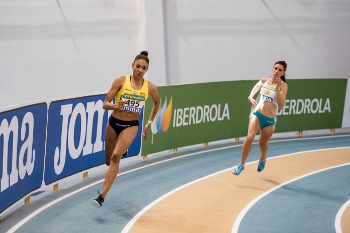 Salma Paralluelo, durante una competición.