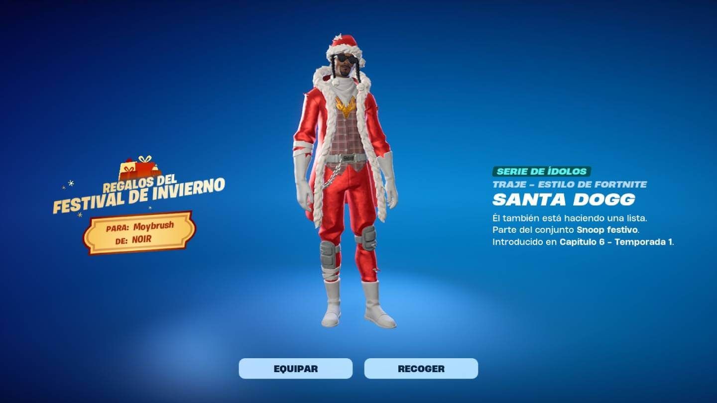 Santa Dogg, la skin gratis de Snoop Dogg navideño de Fortnite