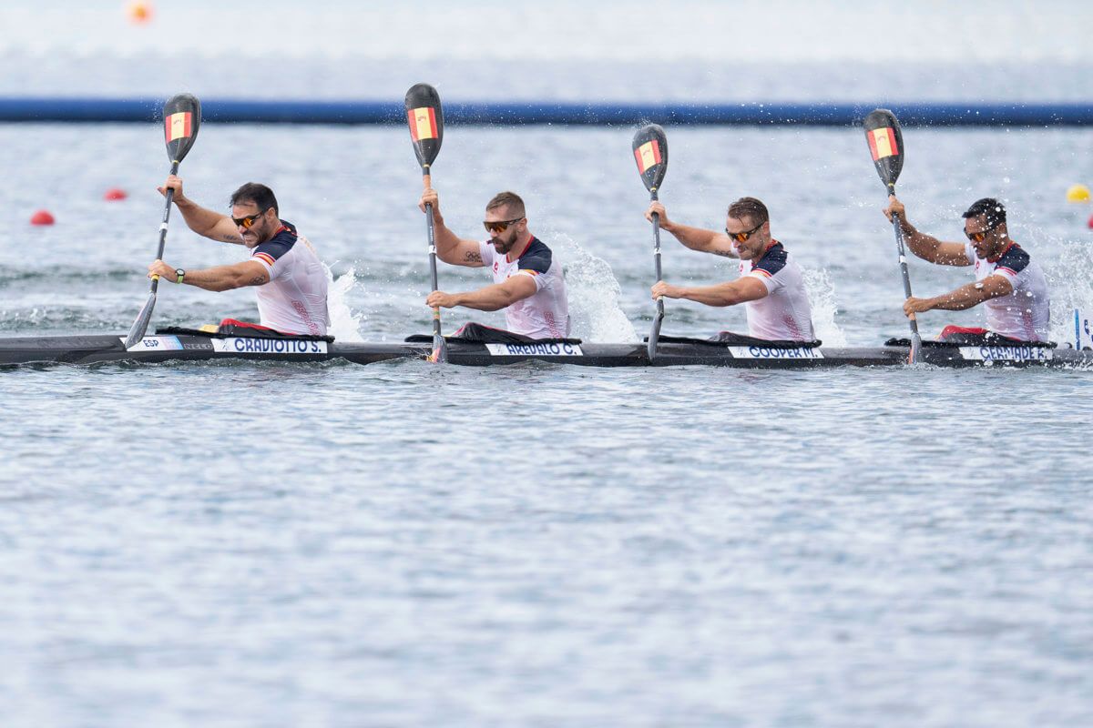  Saúl Craviotto, Marcus Cooper, Rodrigo Germade y Carlos Arévalo, en la final de París 2024 (Foto